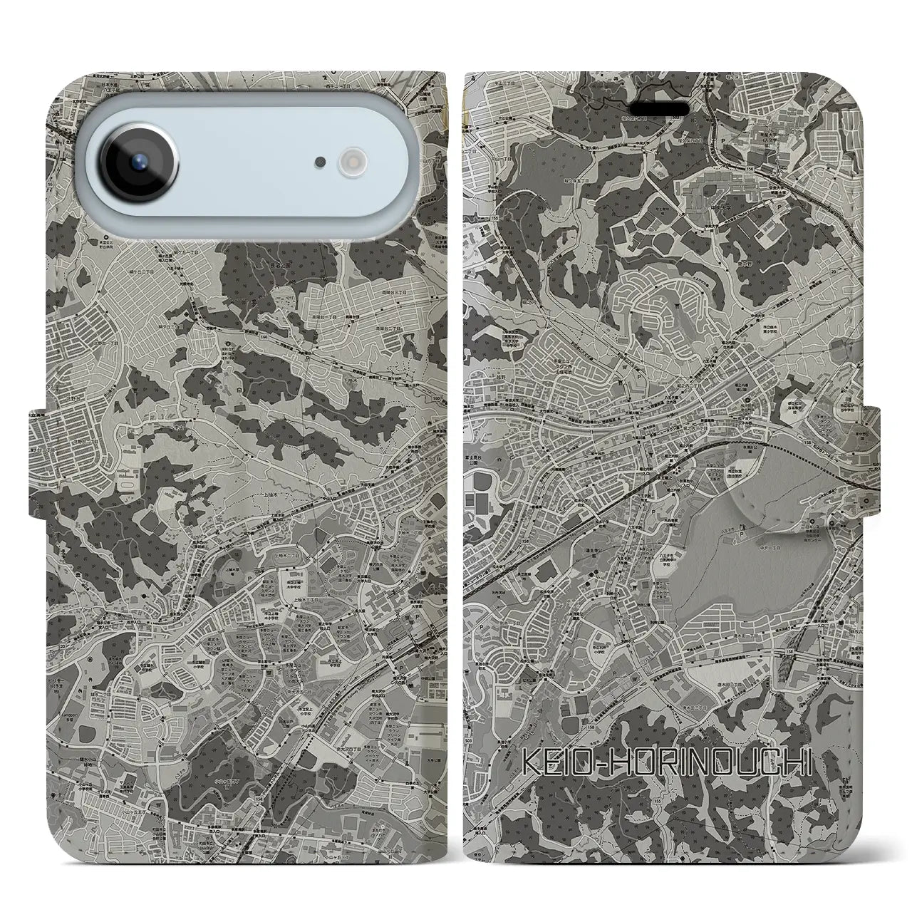 【京王堀之内(東京都)】地図柄iPhoneケース(手帳タイプ)