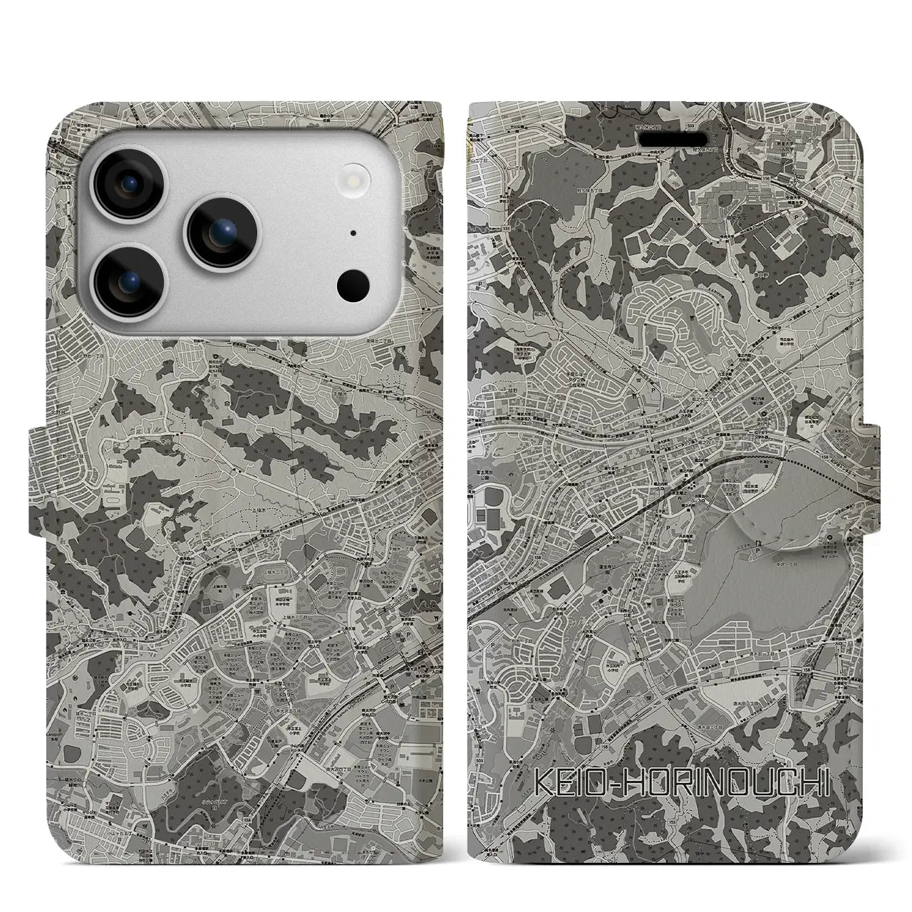 【京王堀之内(東京都)】地図柄iPhoneケース(手帳タイプ)