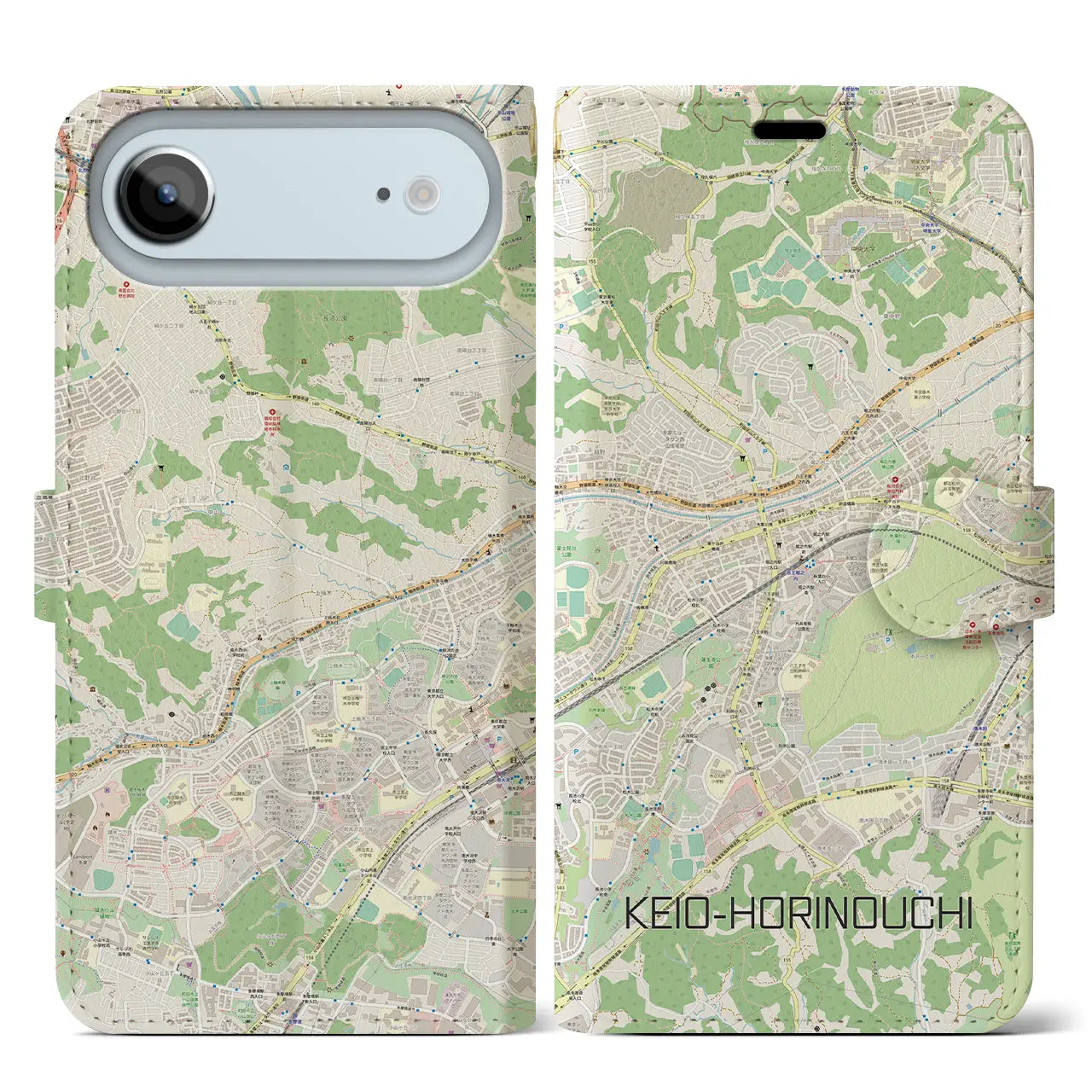 【京王堀之内(東京都)】地図柄iPhoneケース(手帳タイプ)