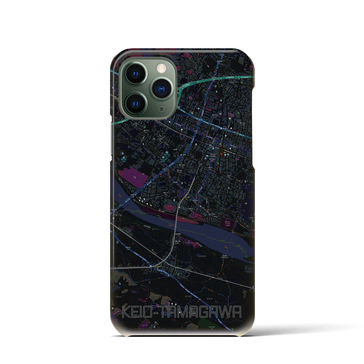【京王多摩川(東京都)】地図柄iPhoneケース(バックカバータイプ)