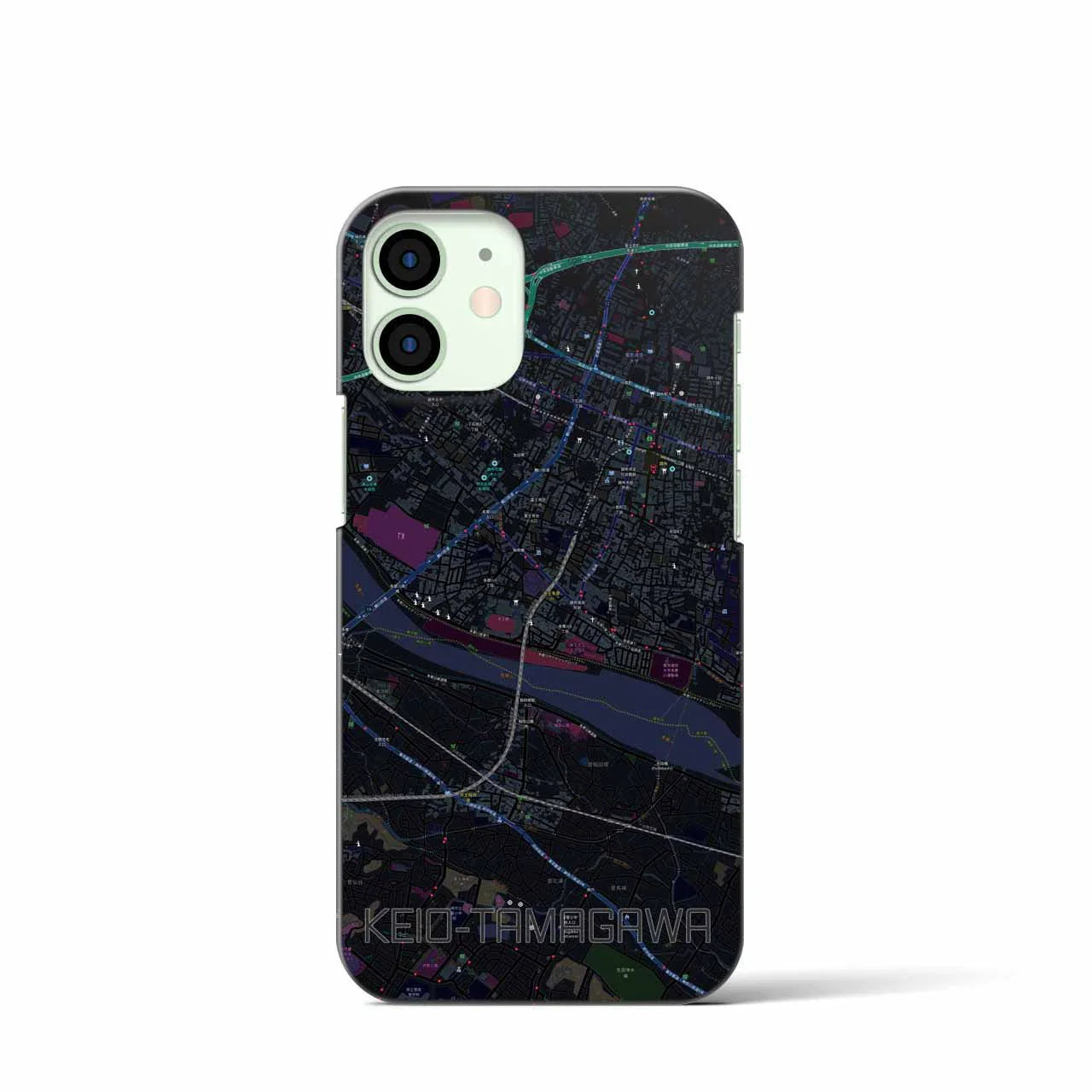 【京王多摩川(東京都)】地図柄iPhoneケース(バックカバータイプ)