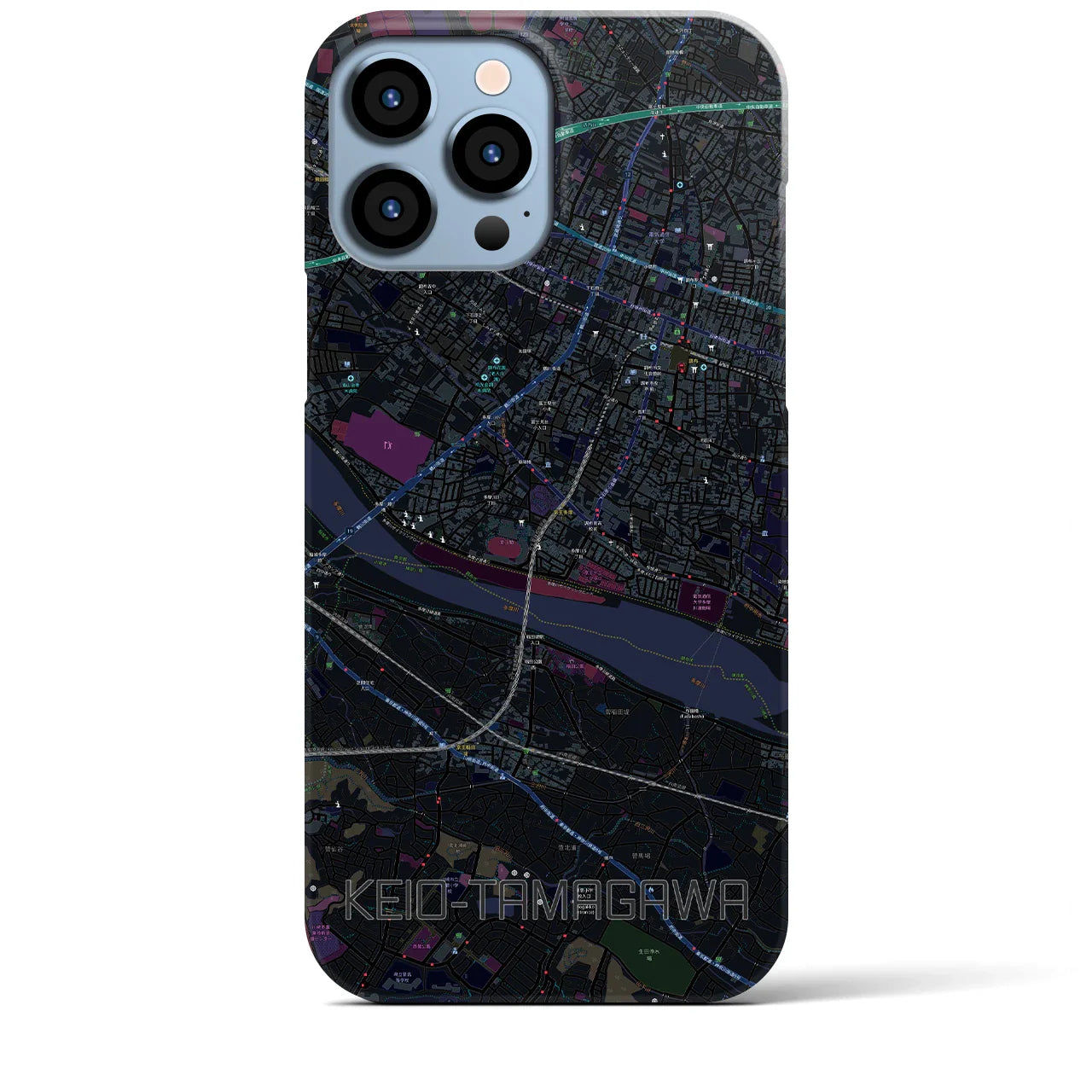 【京王多摩川(東京都)】地図柄iPhoneケース(バックカバータイプ)