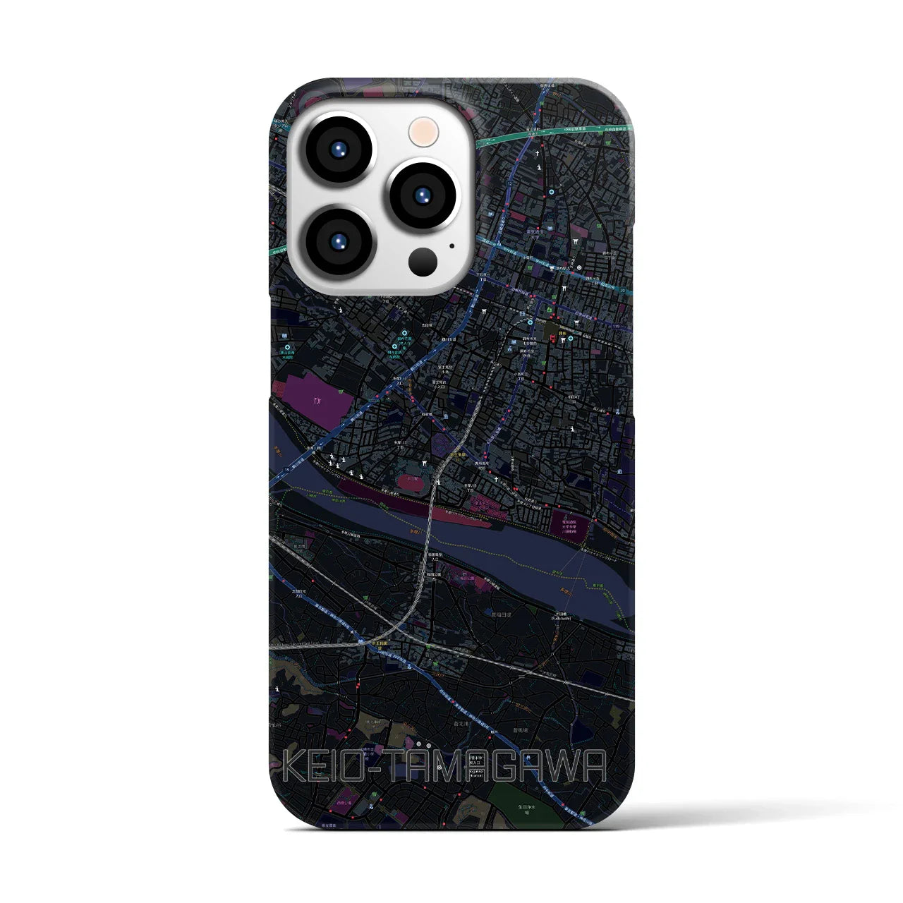 【京王多摩川(東京都)】地図柄iPhoneケース(バックカバータイプ)