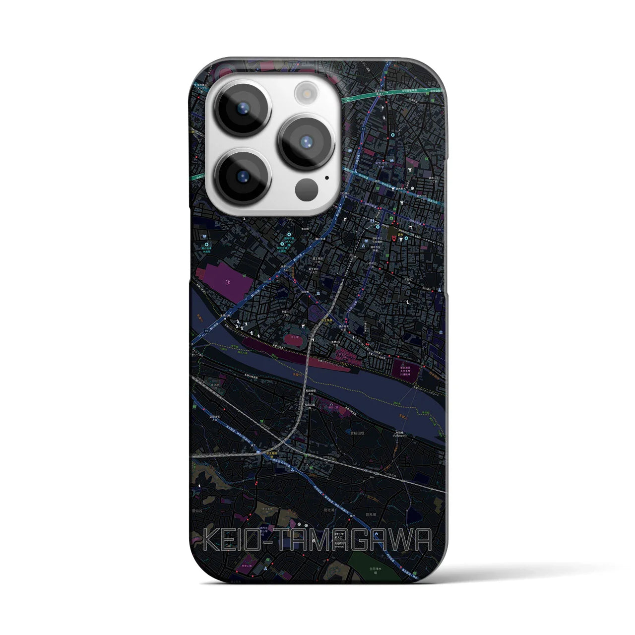 【京王多摩川(東京都)】地図柄iPhoneケース(バックカバータイプ)