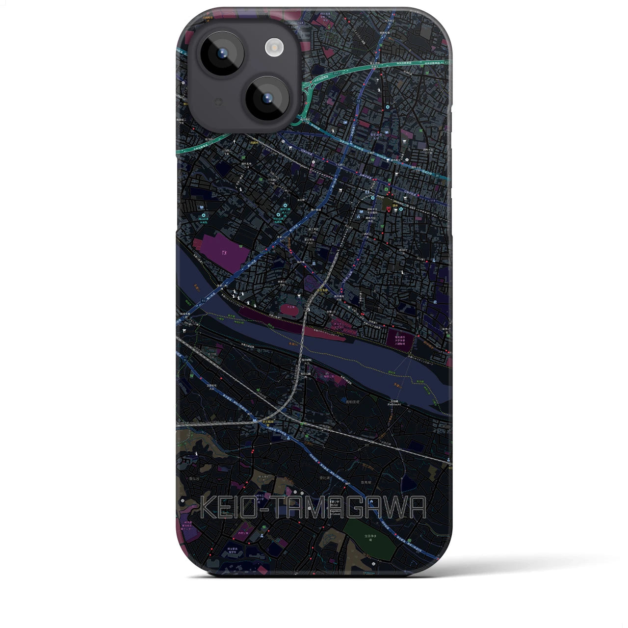 【京王多摩川(東京都)】地図柄iPhoneケース(バックカバータイプ)