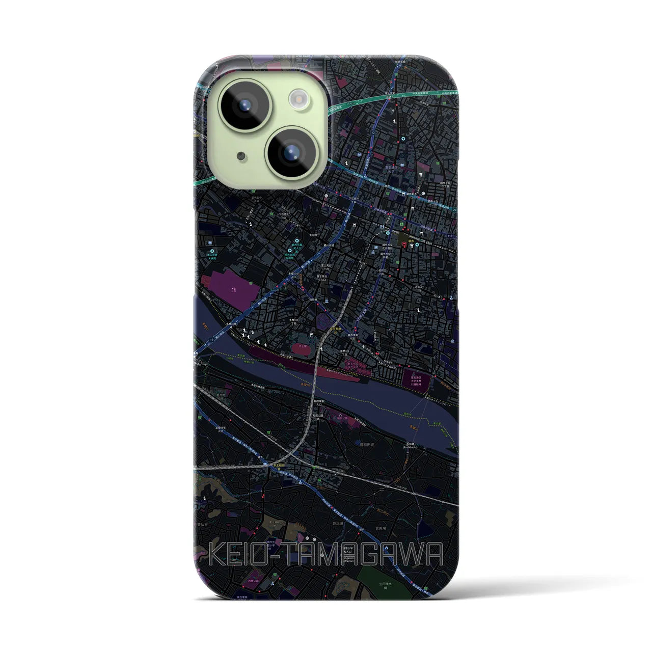【京王多摩川(東京都)】地図柄iPhoneケース(バックカバータイプ)