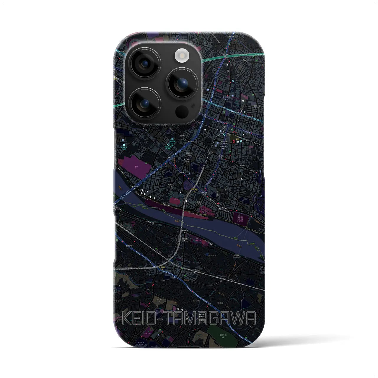 【京王多摩川(東京都)】地図柄iPhoneケース(バックカバータイプ)