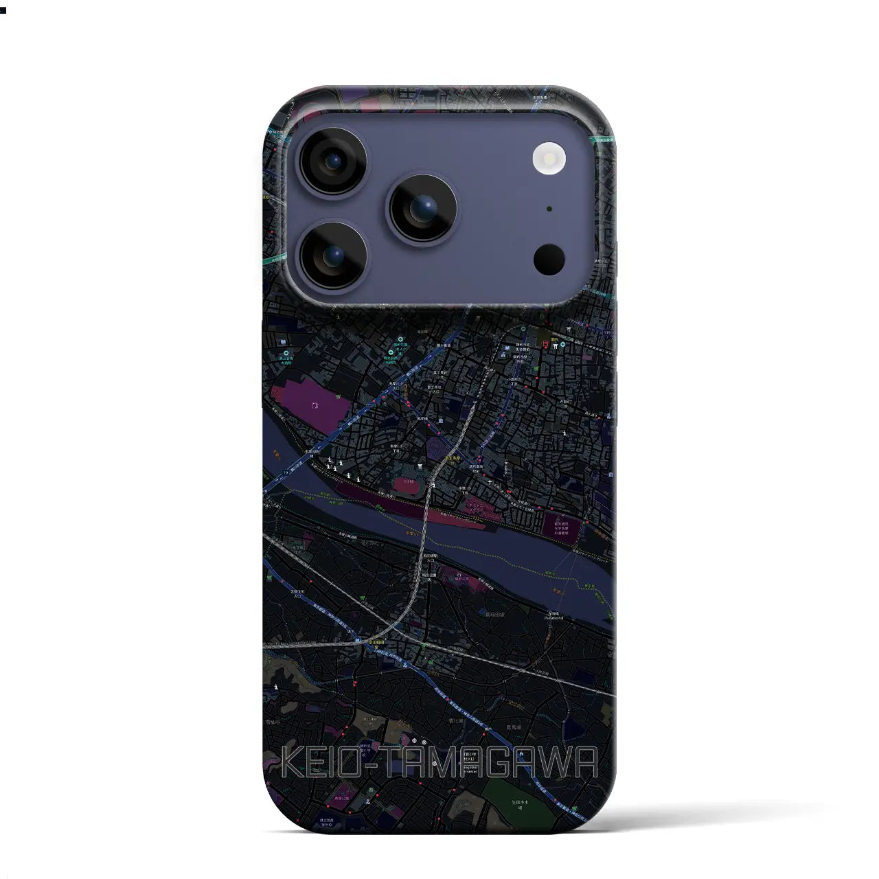 【京王多摩川(東京都)】地図柄iPhoneケース(バックカバータイプ)