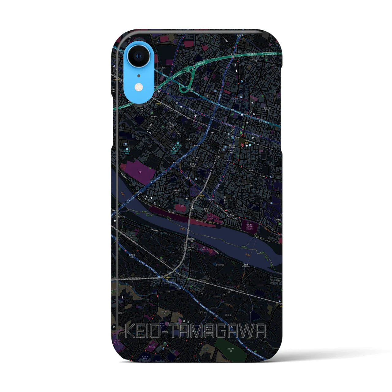 【京王多摩川(東京都)】地図柄iPhoneケース(バックカバータイプ)