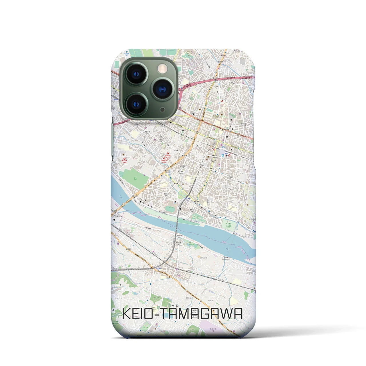 【京王多摩川(東京都)】地図柄iPhoneケース(バックカバータイプ)