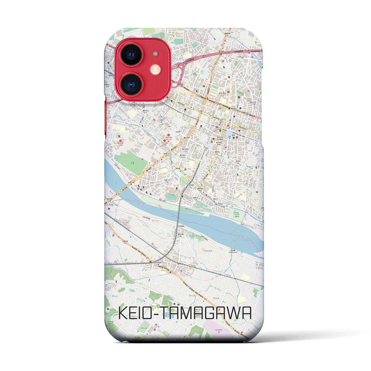 【京王多摩川(東京都)】地図柄iPhoneケース(バックカバータイプ)