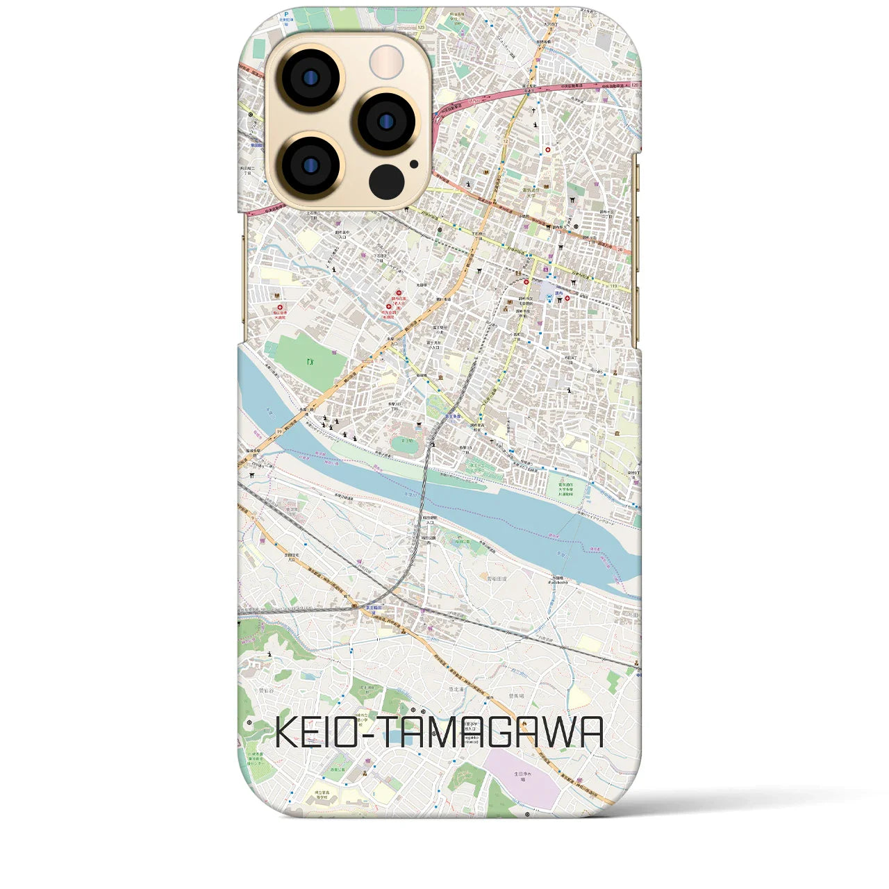 【京王多摩川(東京都)】地図柄iPhoneケース(バックカバータイプ)