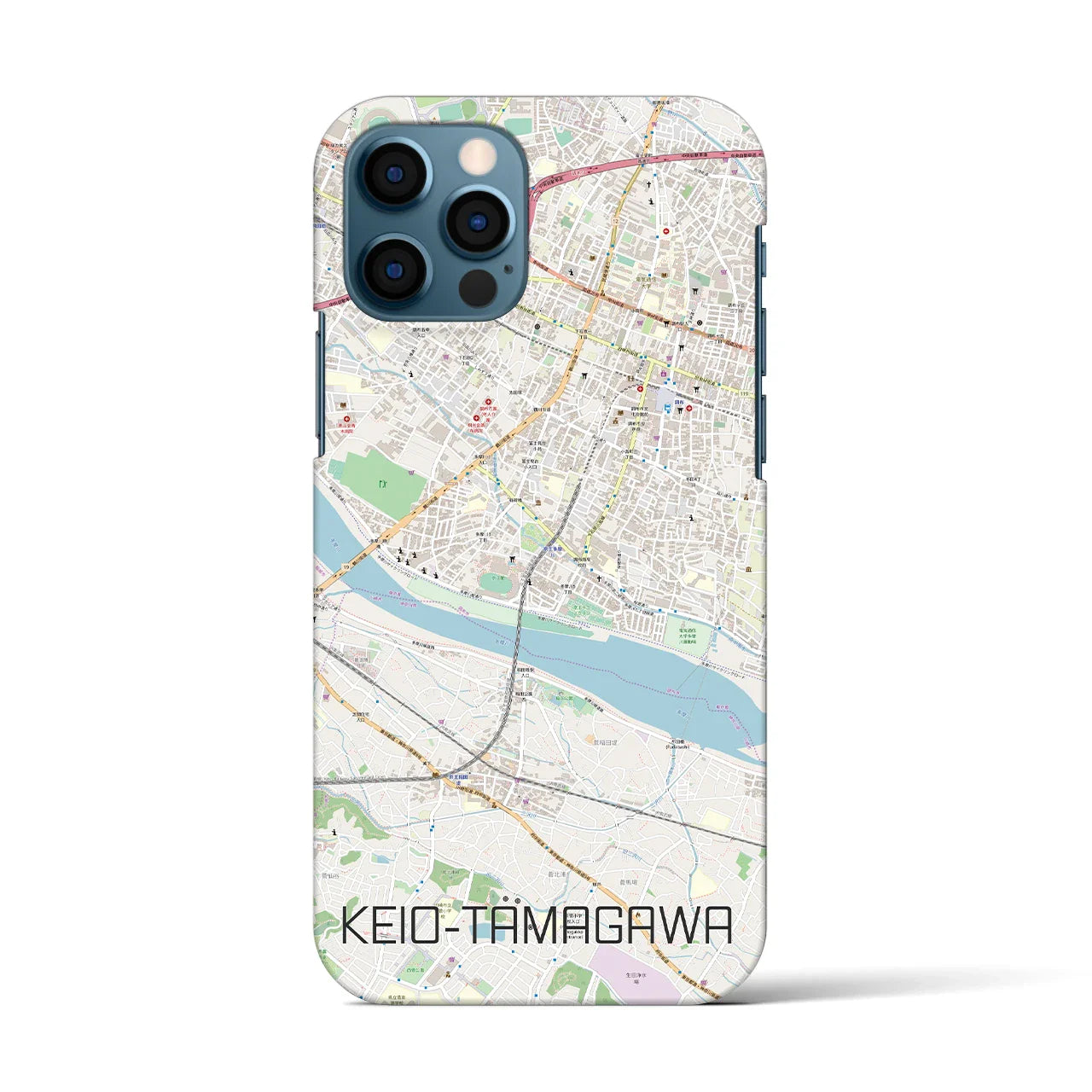 【京王多摩川(東京都)】地図柄iPhoneケース(バックカバータイプ)