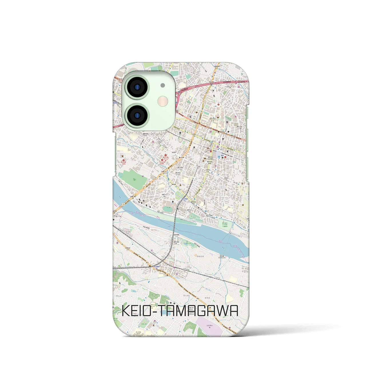【京王多摩川(東京都)】地図柄iPhoneケース(バックカバータイプ)