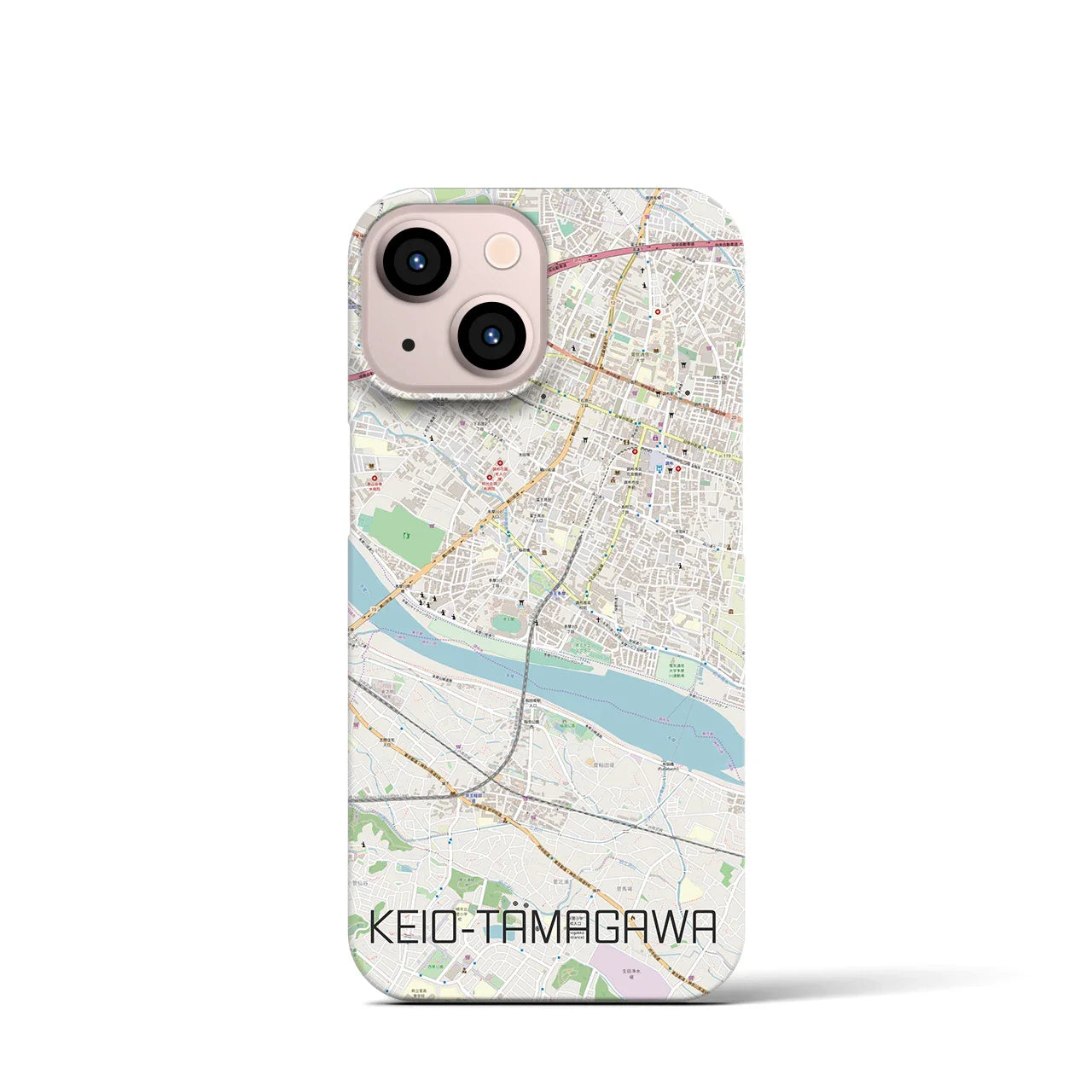 【京王多摩川(東京都)】地図柄iPhoneケース(バックカバータイプ)
