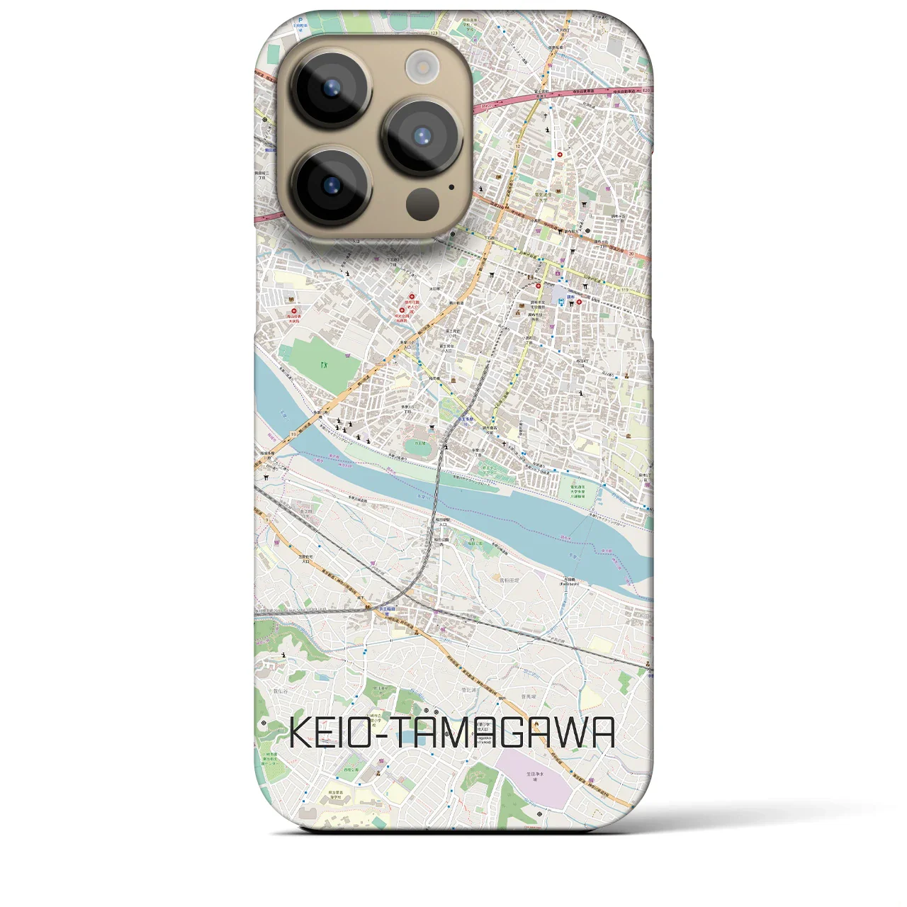 【京王多摩川(東京都)】地図柄iPhoneケース(バックカバータイプ)