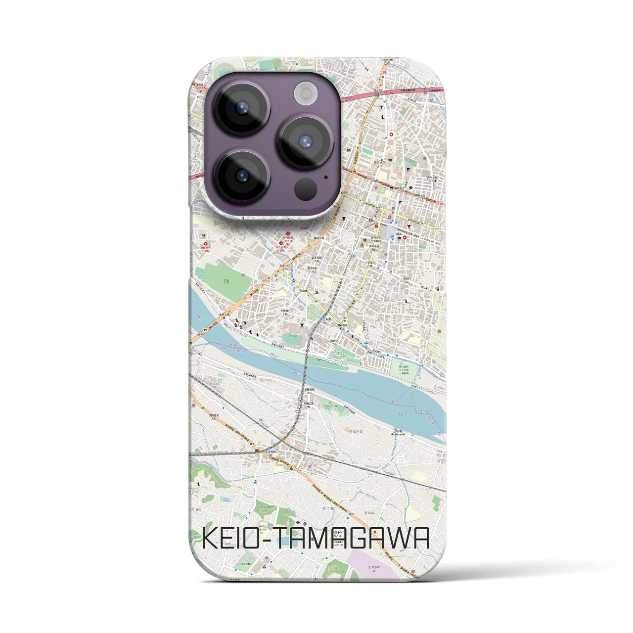 【京王多摩川(東京都)】地図柄iPhoneケース(バックカバータイプ)