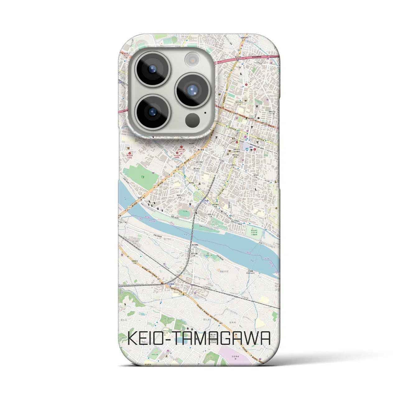 【京王多摩川(東京都)】地図柄iPhoneケース(バックカバータイプ)