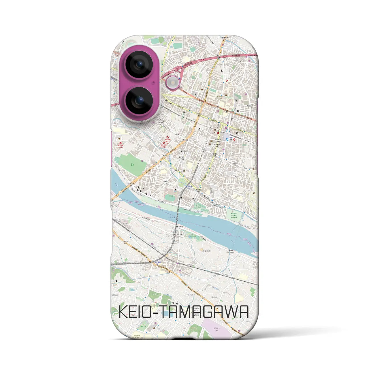 【京王多摩川(東京都)】地図柄iPhoneケース(バックカバータイプ)