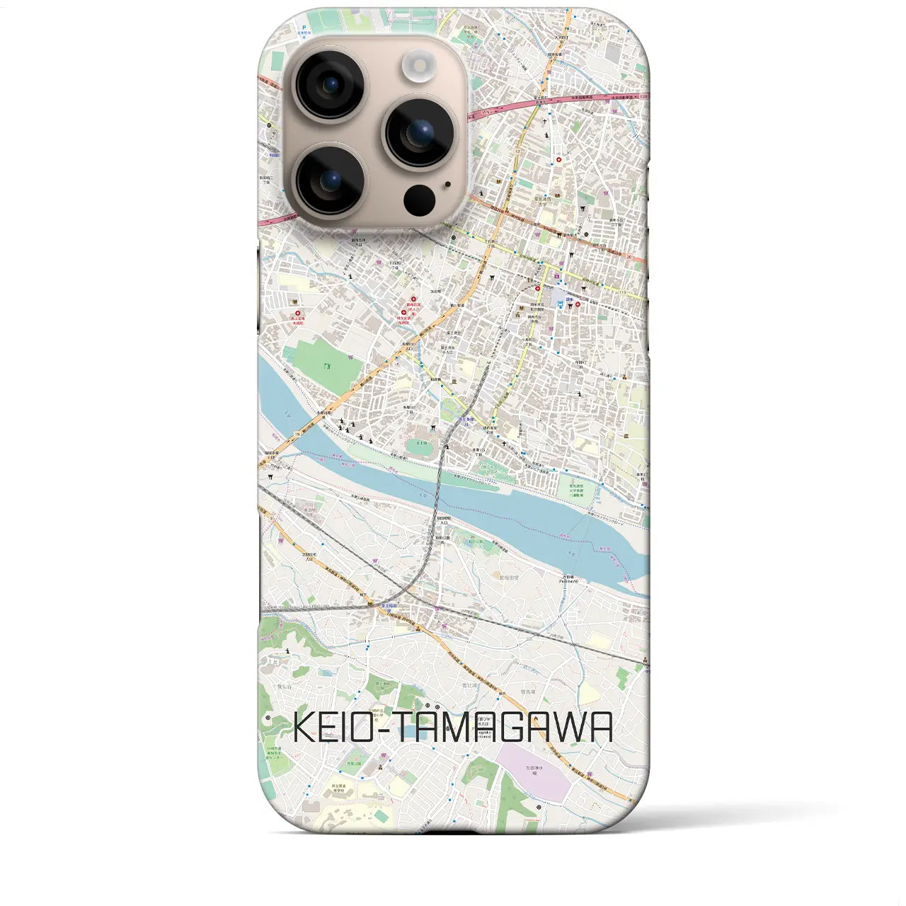 【京王多摩川(東京都)】地図柄iPhoneケース(バックカバータイプ)