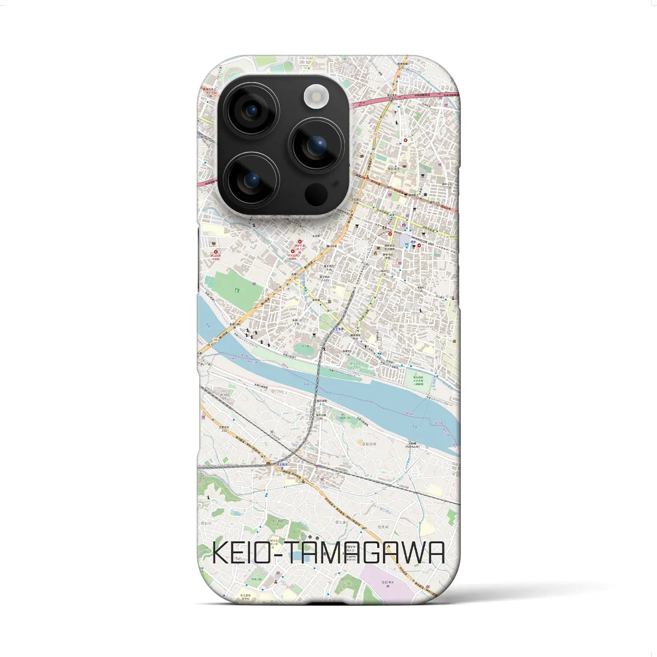 【京王多摩川(東京都)】地図柄iPhoneケース(バックカバータイプ)