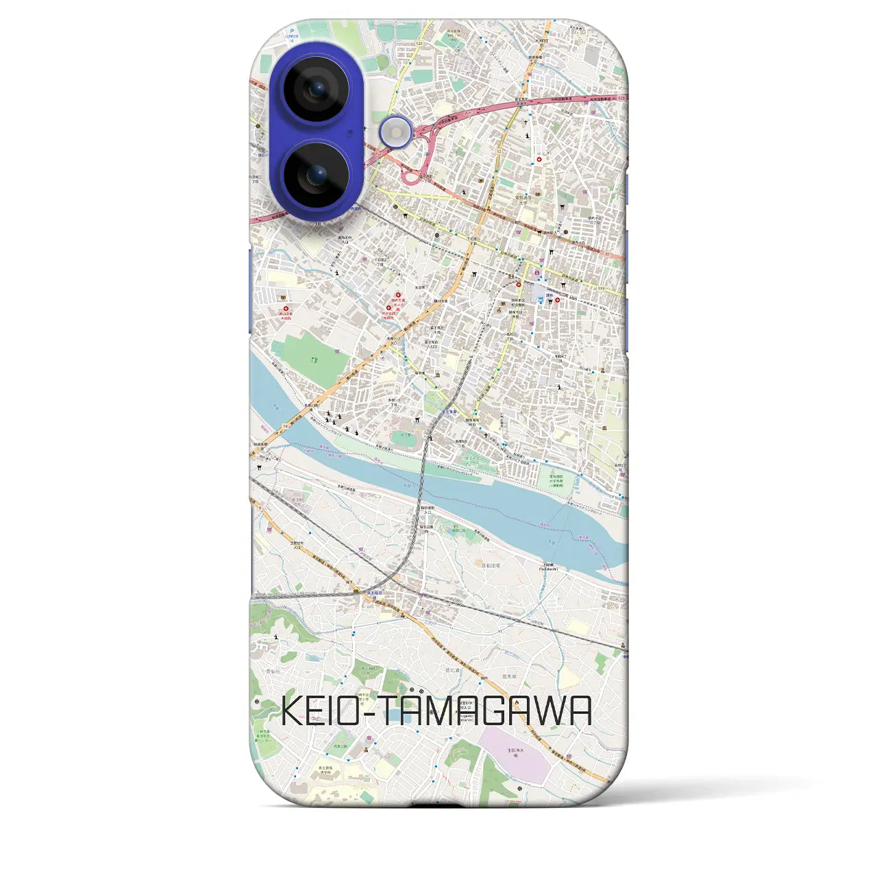 【京王多摩川(東京都)】地図柄iPhoneケース(バックカバータイプ)ナチュラル・iPhone 16 Pro Max 用