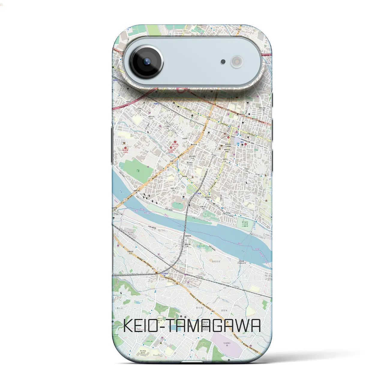 【京王多摩川(東京都)】地図柄iPhoneケース(バックカバータイプ)ナチュラル・iPhone 17 Pro Max 用