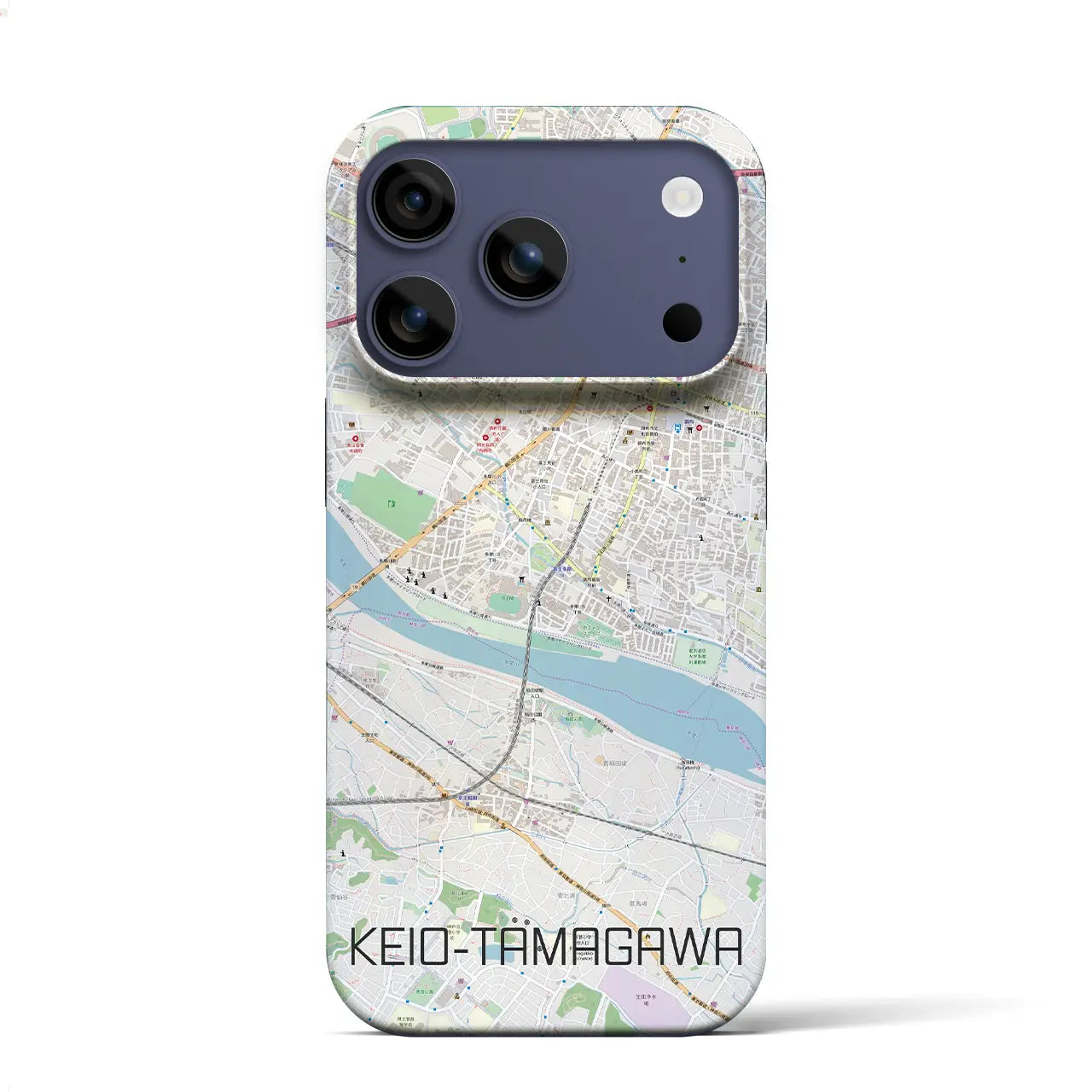 【京王多摩川(東京都)】地図柄iPhoneケース(バックカバータイプ)