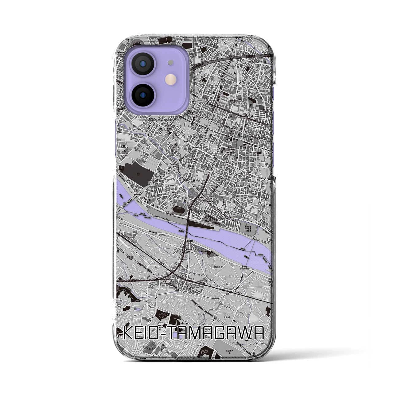 【京王多摩川(東京都)】地図柄iPhoneケース(クリアタイプ)