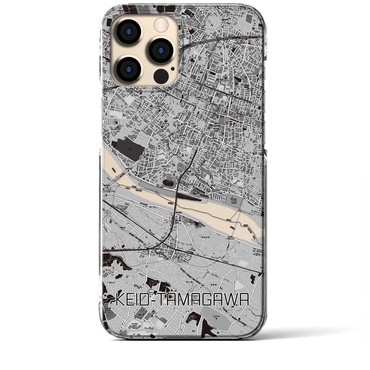 【京王多摩川(東京都)】地図柄iPhoneケース(クリアタイプ)