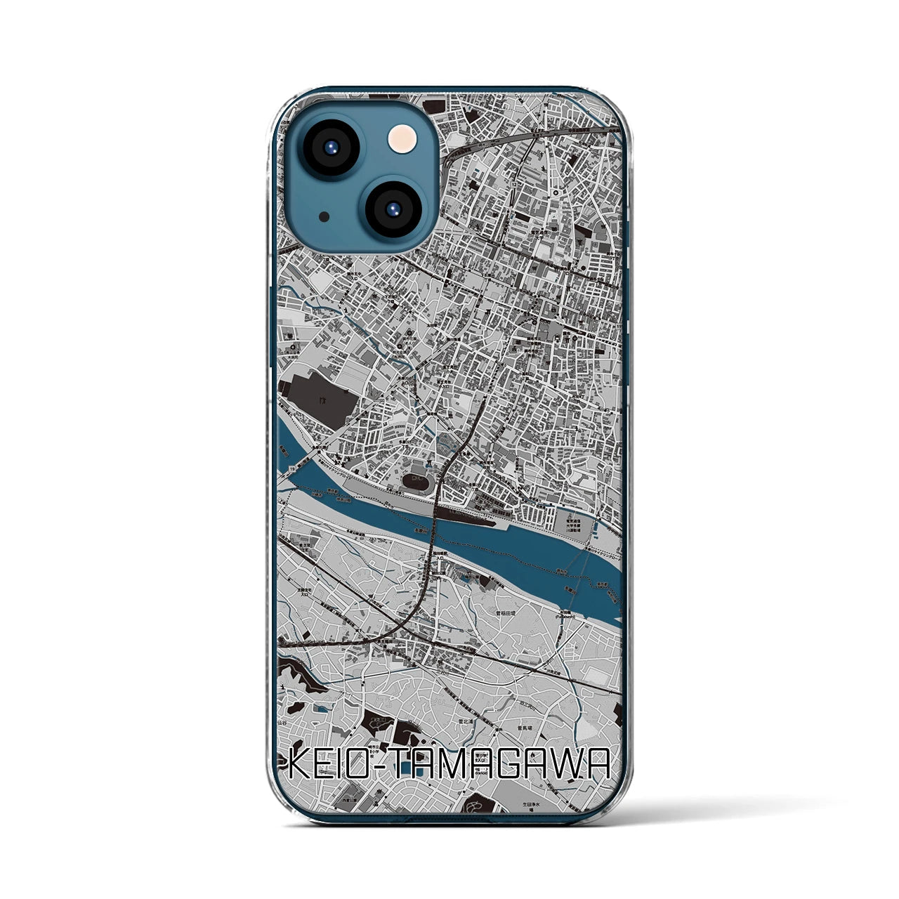 【京王多摩川(東京都)】地図柄iPhoneケース(クリアタイプ)