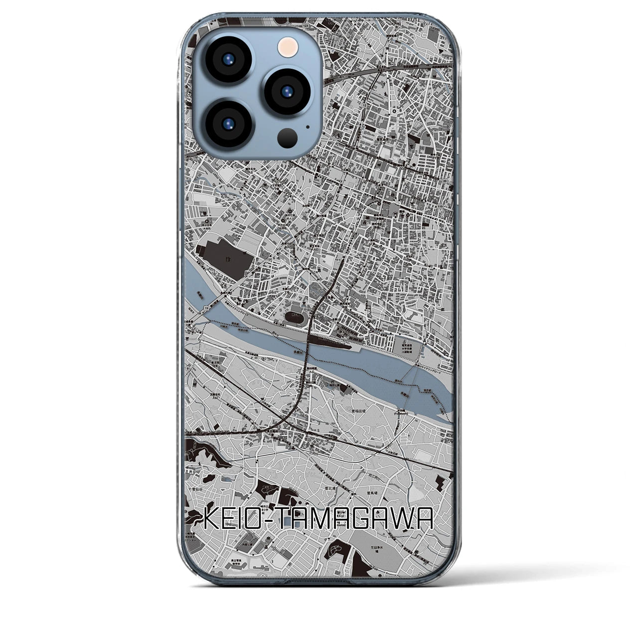 【京王多摩川(東京都)】地図柄iPhoneケース(クリアタイプ)