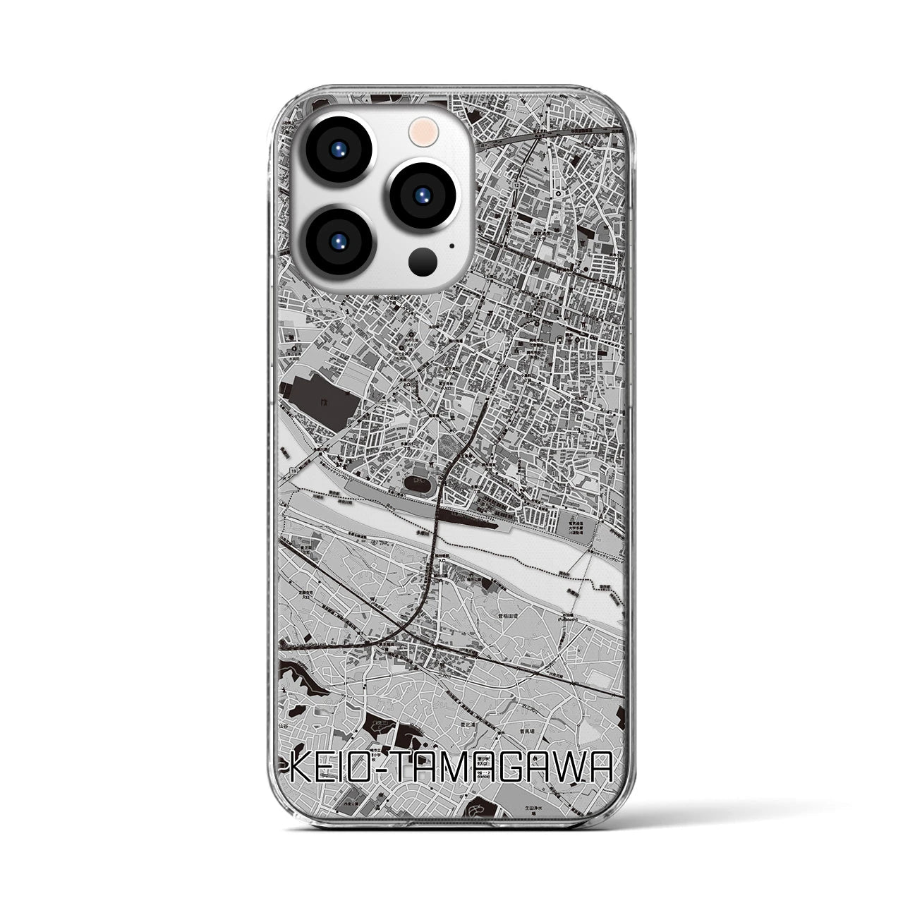 【京王多摩川(東京都)】地図柄iPhoneケース(クリアタイプ)
