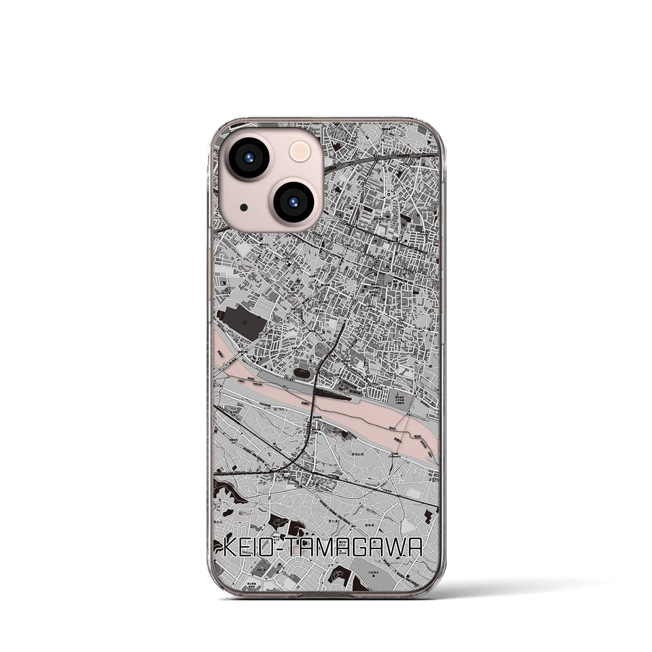 【京王多摩川(東京都)】地図柄iPhoneケース(クリアタイプ)