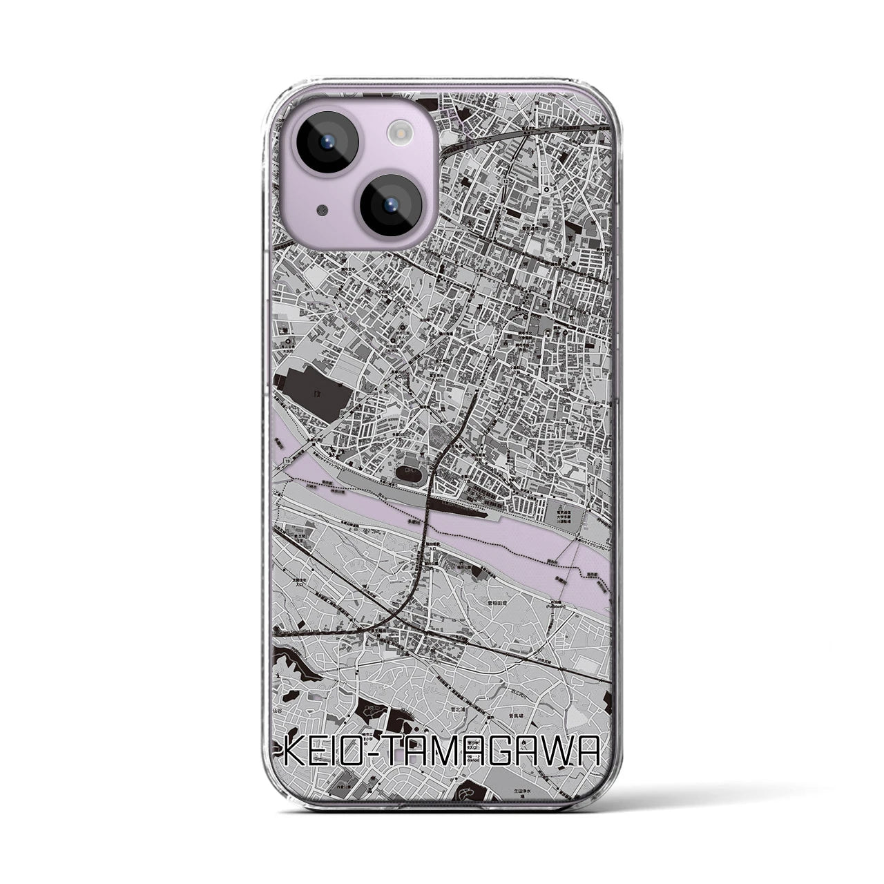 【京王多摩川(東京都)】地図柄iPhoneケース(クリアタイプ)