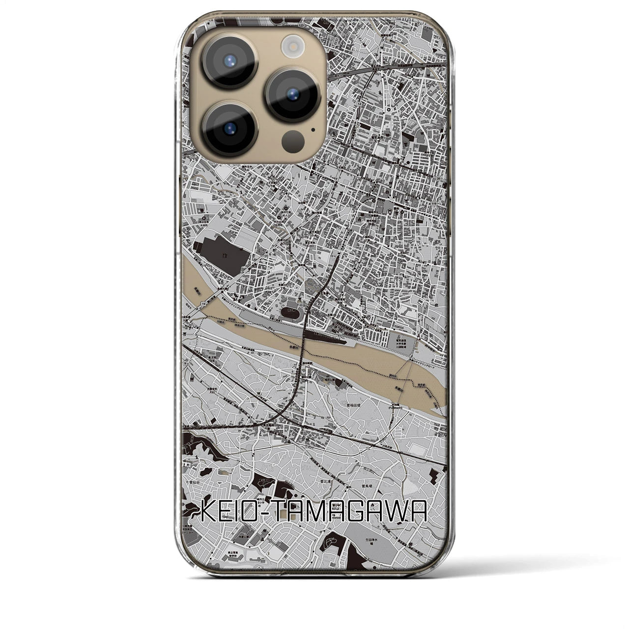 【京王多摩川(東京都)】地図柄iPhoneケース(クリアタイプ)