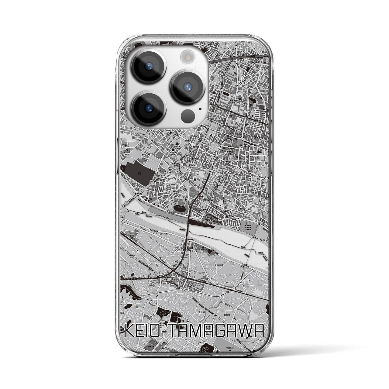 【京王多摩川(東京都)】地図柄iPhoneケース(クリアタイプ)