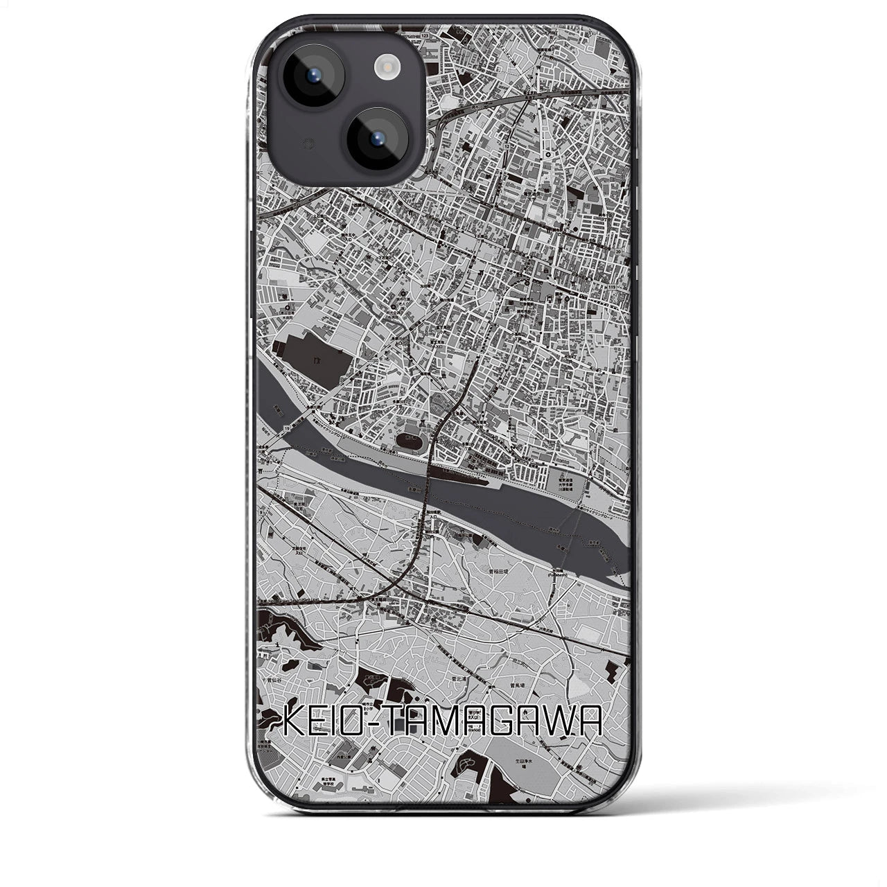 【京王多摩川(東京都)】地図柄iPhoneケース(クリアタイプ)