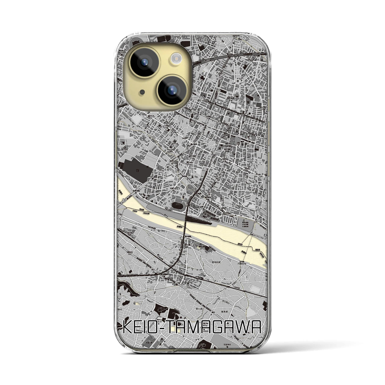 【京王多摩川(東京都)】地図柄iPhoneケース(クリアタイプ)