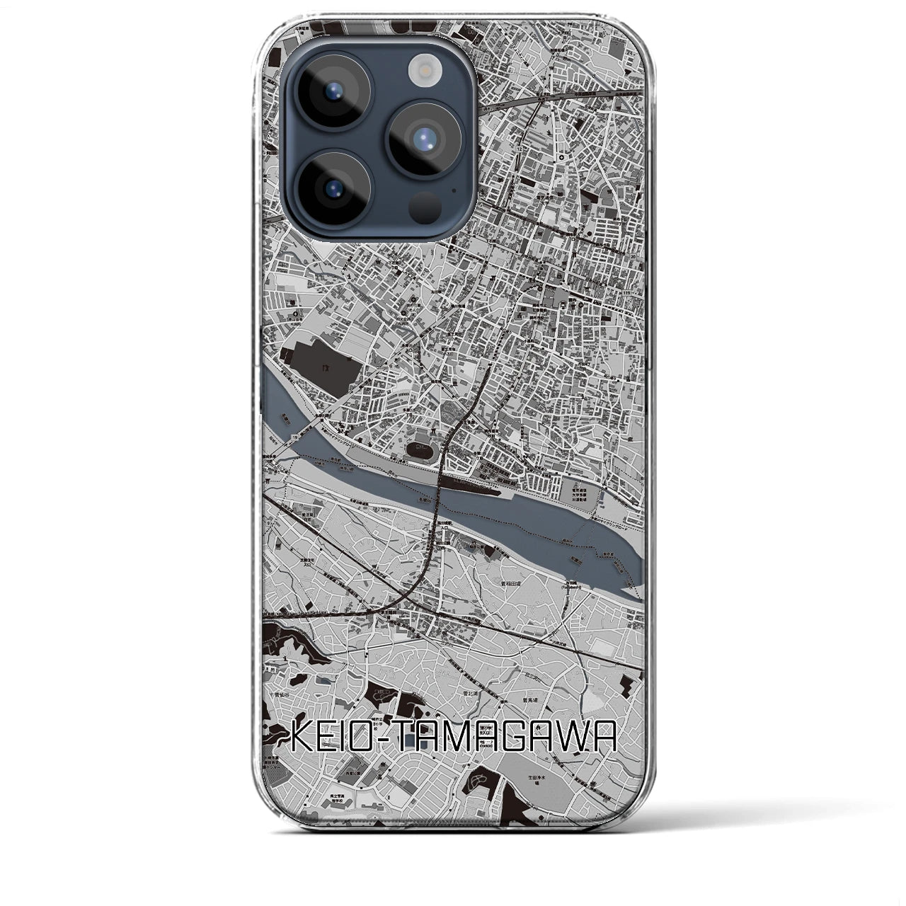 【京王多摩川(東京都)】地図柄iPhoneケース(クリアタイプ)