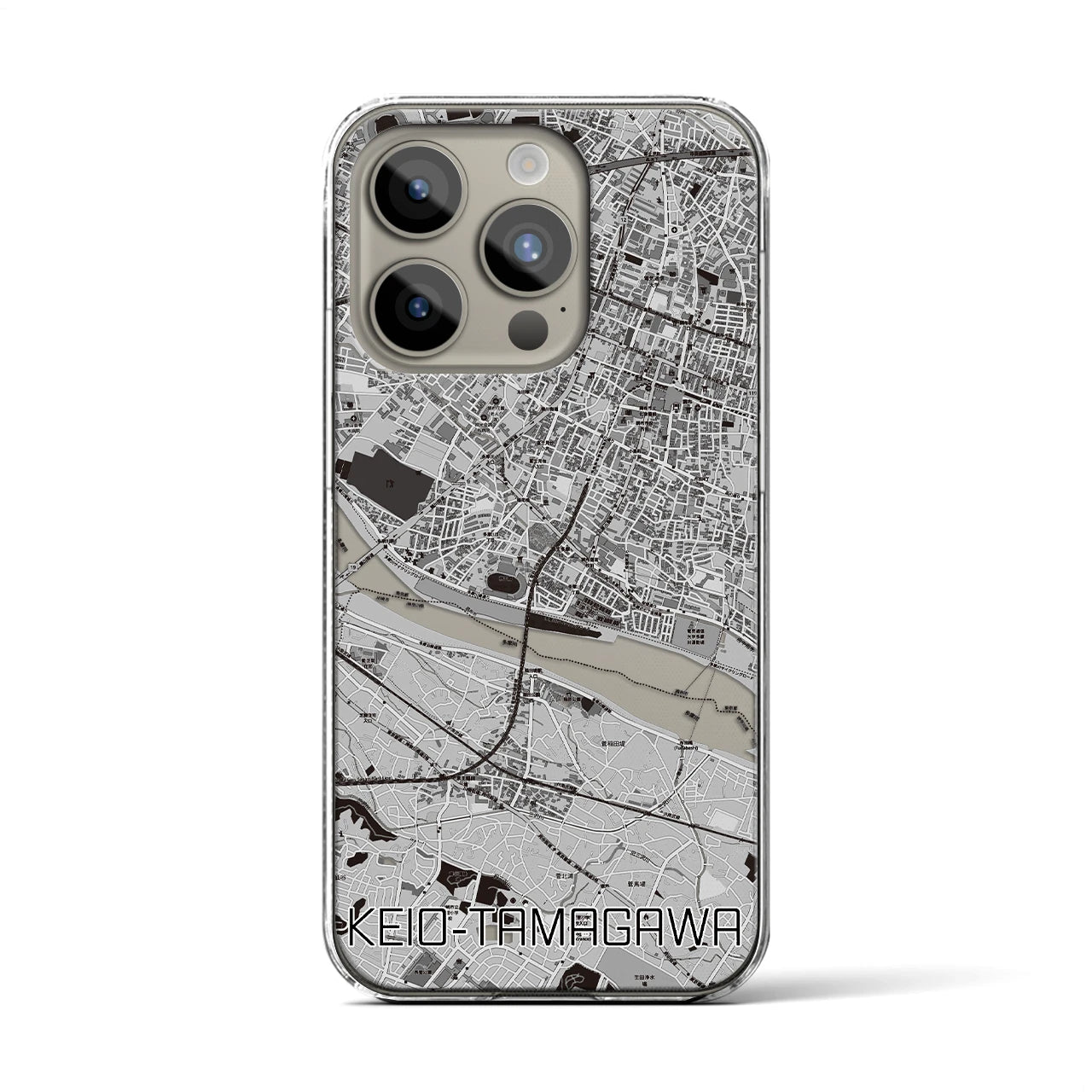 【京王多摩川(東京都)】地図柄iPhoneケース(クリアタイプ)