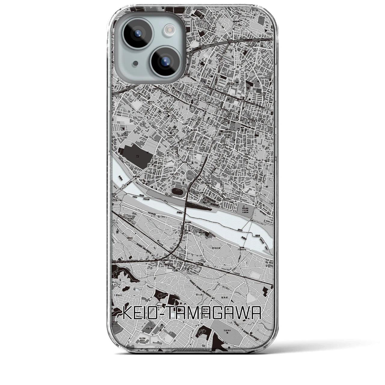 【京王多摩川(東京都)】地図柄iPhoneケース(クリアタイプ)