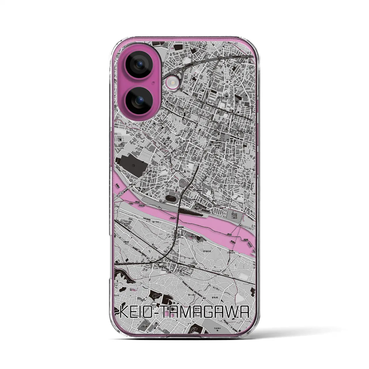 【京王多摩川(東京都)】地図柄iPhoneケース(クリアタイプ)