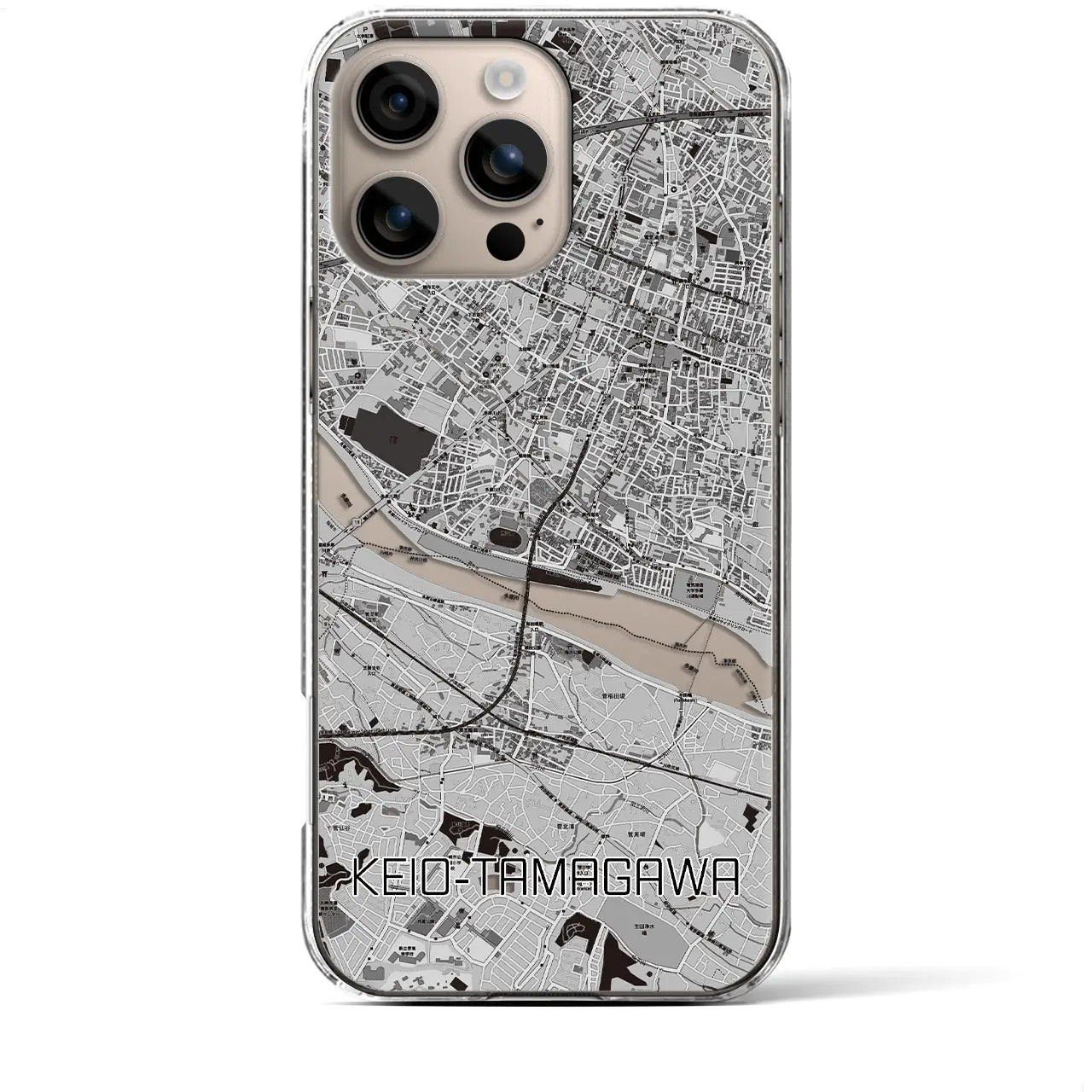【京王多摩川(東京都)】地図柄iPhoneケース(クリアタイプ)
