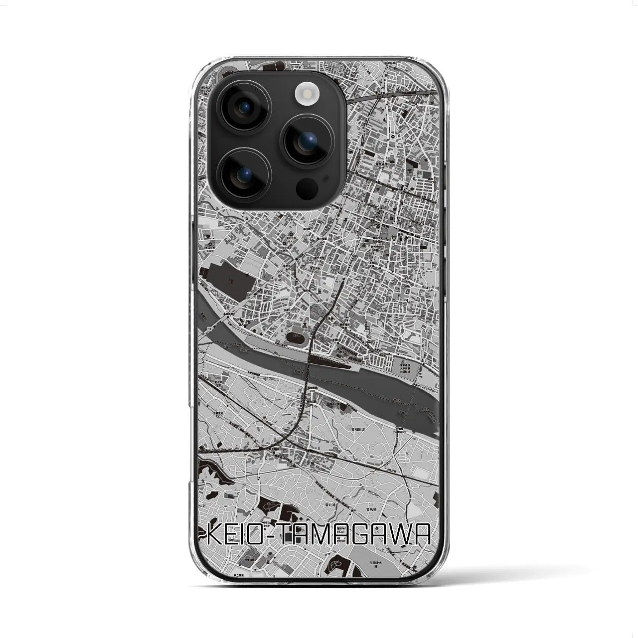 【京王多摩川(東京都)】地図柄iPhoneケース(クリアタイプ)