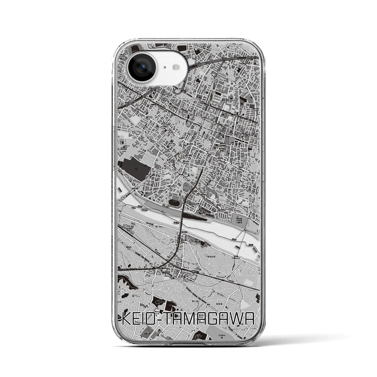 【京王多摩川(東京都)】地図柄iPhoneケース(クリアタイプ)