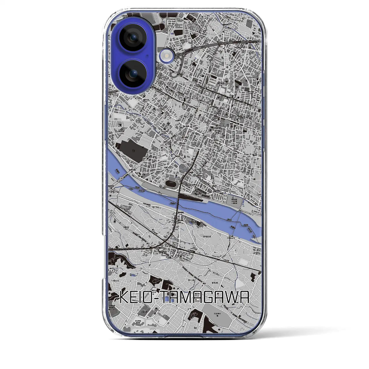 【京王多摩川(東京都)】地図柄iPhoneケース(クリアタイプ)