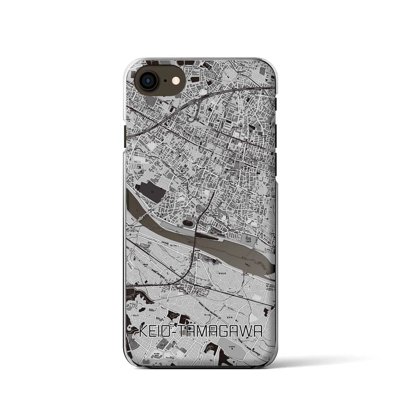 【京王多摩川(東京都)】地図柄iPhoneケース(クリアタイプ)