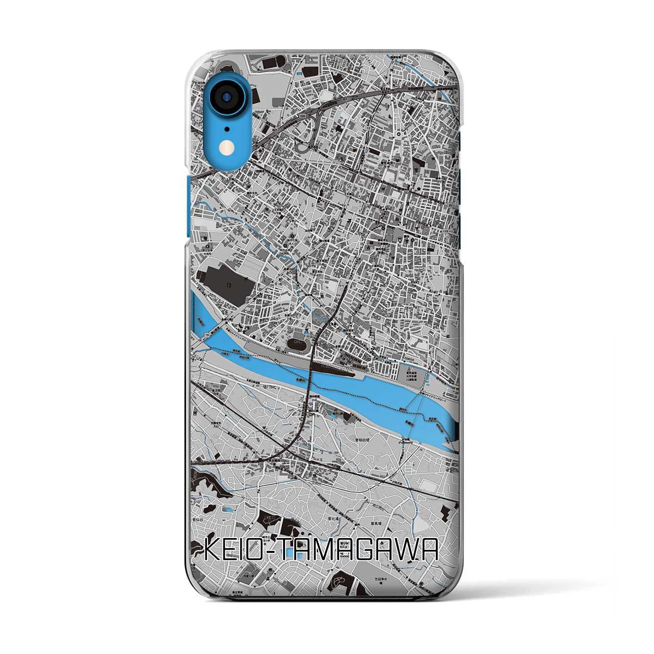 【京王多摩川(東京都)】地図柄iPhoneケース(クリアタイプ)