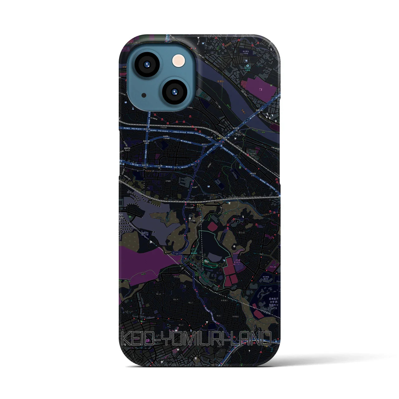 【京王よみうりランド(東京都)】地図柄iPhoneケース(バックカバータイプ)